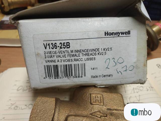 Zawór Honeywell V136-25B 2drogowy przelotowy - 1